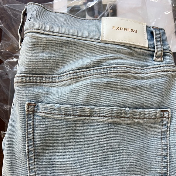 Express Straight Super High Rise Light Denim Jeans Size 10 - Picture 3 of 3